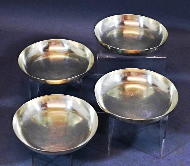 Set of 4 Antique Signed CARTIER Sterling Silver Coaster (1 of 2)