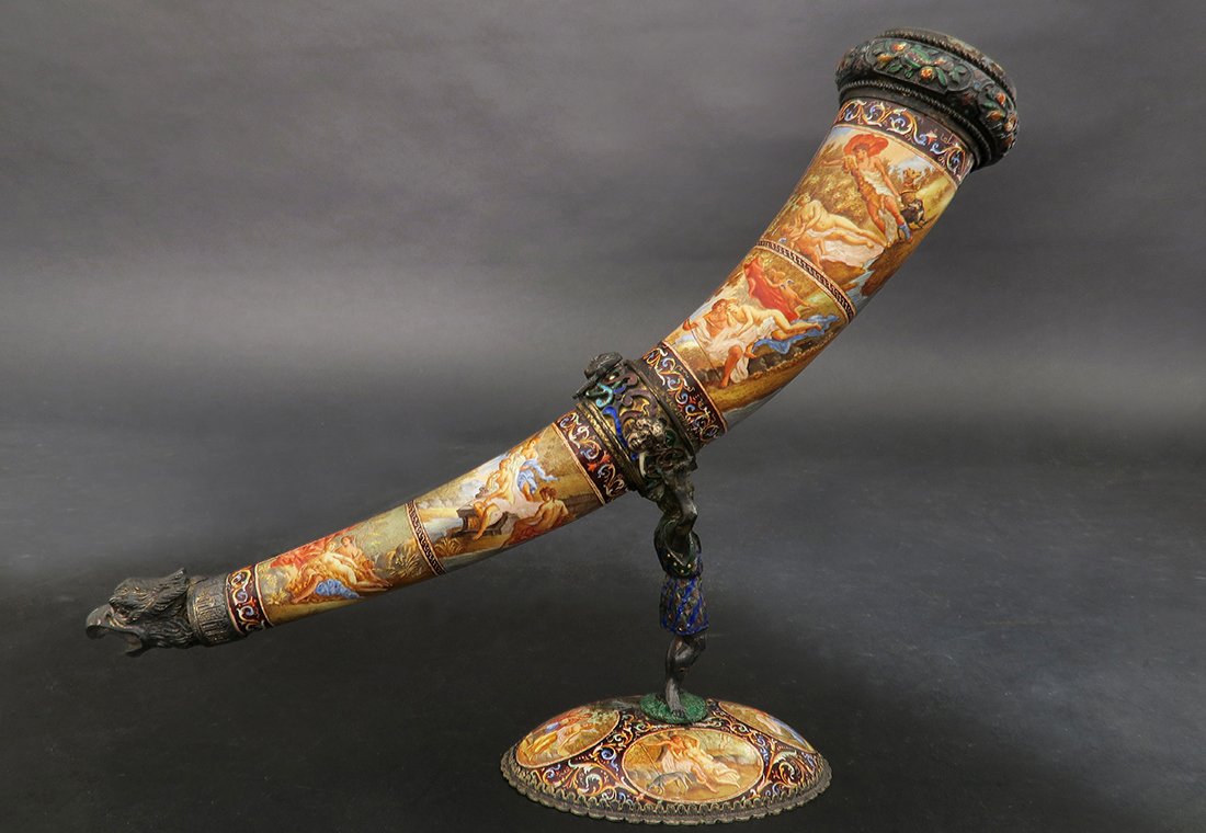 Viennese Silver & Enamel Miniature Cornucopia (1 of 3)