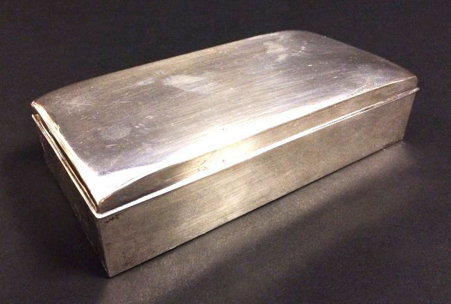 POOLE STERLING SILVER CIGARETTE BOX. (1 of 3)