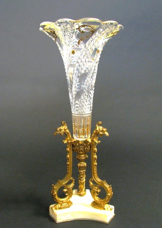 19th C. Baccarat Crystal and Bronze Vase (1 of 7)