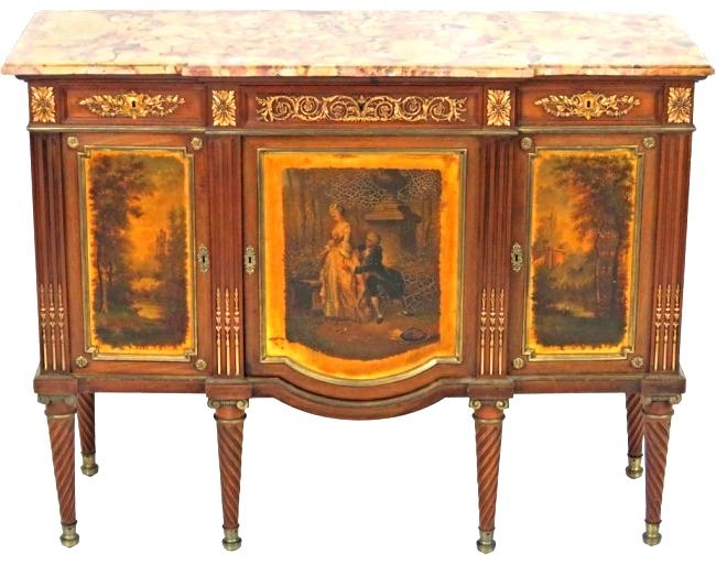 Very Fine 19th C. Hand Painted Marble Top Commode (1 of 4)