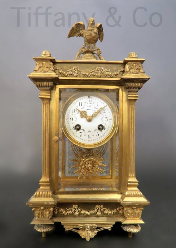 Tiffany & Co French Bronze & Crystal Clock (1 of 6)