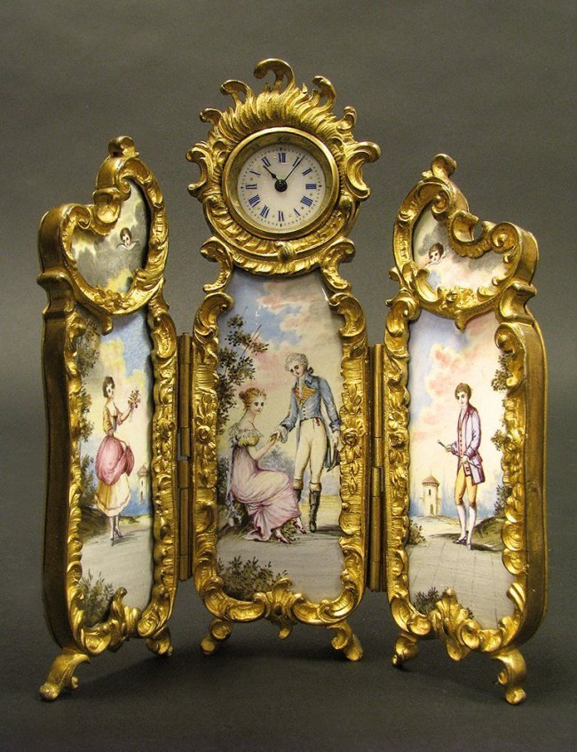 19th C. Austrian / Viennese Enamel Miniature Clock (1 of 6)