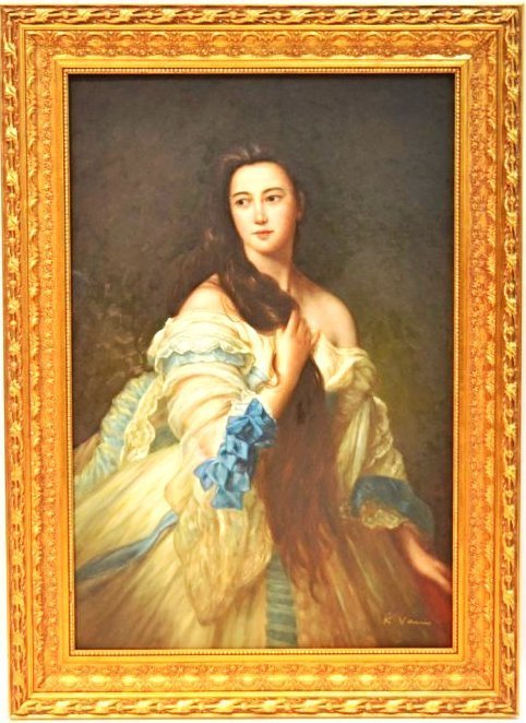 Oil on Canvas Portrait of Young Woman Signed (1 of 6)