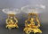 Pair of 19th C. Figural Bronze & Baccarat Tazze