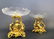 Pair of 19th C. Figural Bronze & Baccarat Tazze - 2