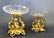Pair of 19th C. Figural Bronze & Baccarat Tazze - 3