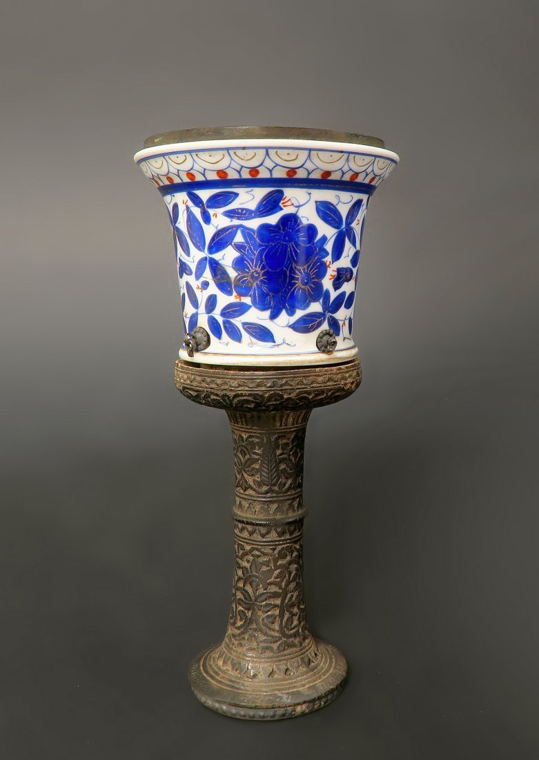 19th C. Persian Qajar Porcelain Hookah Head (1 of 2)