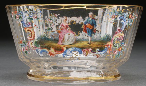 A Lobmeyr Enameled Crystal Finger Bowl (1 of 3)