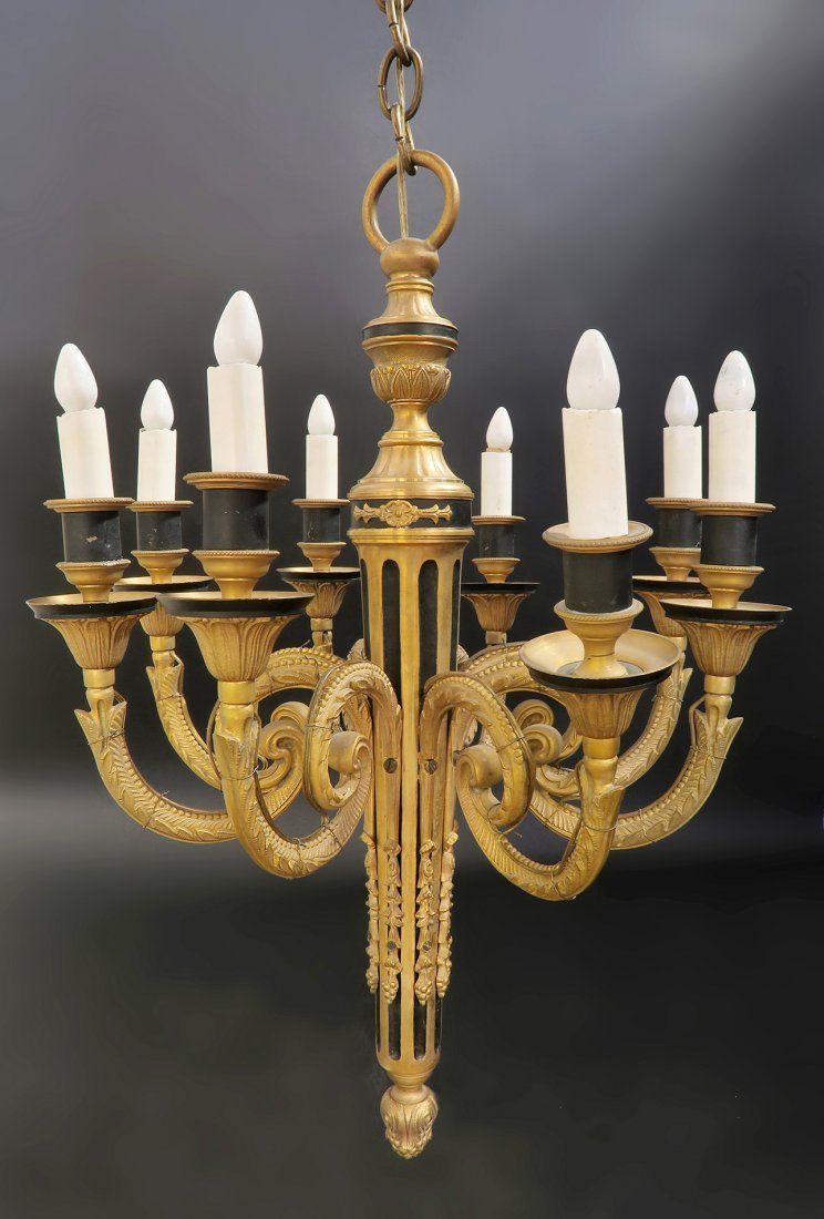 19th C Very Fine French Bronze Chandelier (1 of 4)