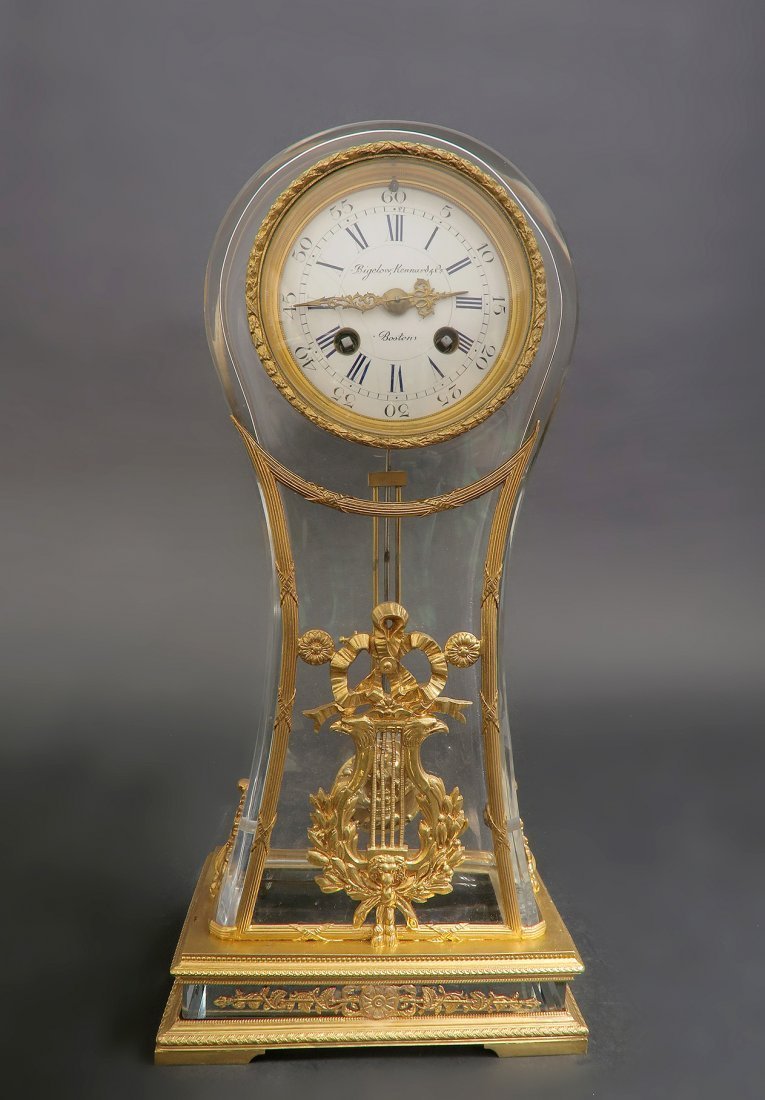 French 19th C. Bronze & Baccarat Crystal Clock (1 of 6)