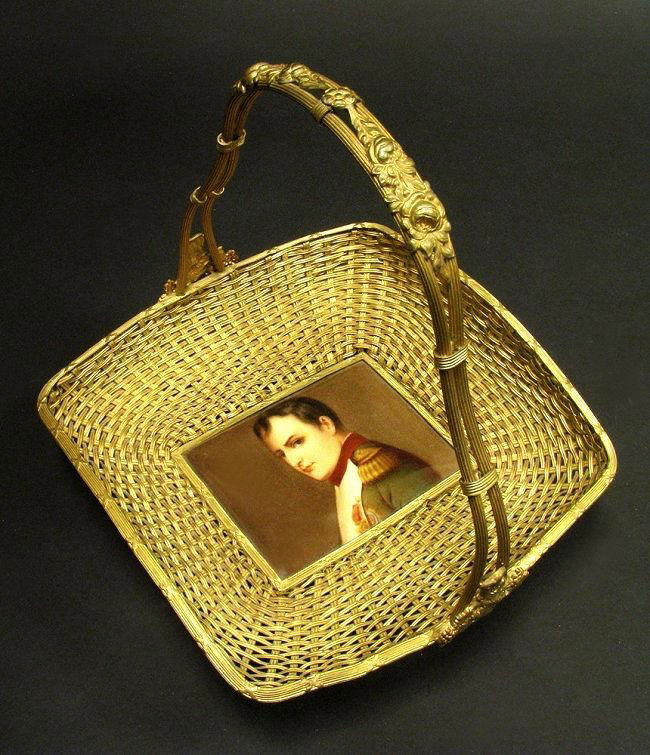 19th. C. Bronze Hand Painted Napoleon Bonaparte Basket (1 of 3)