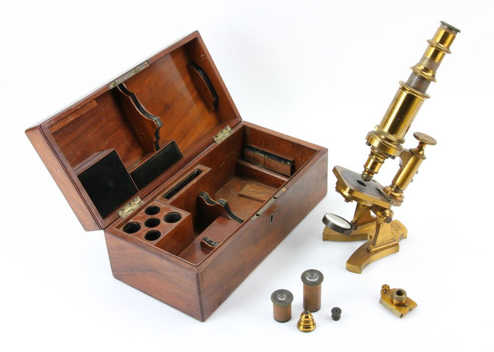 19th C. German Brass Microscope (1 of 10)