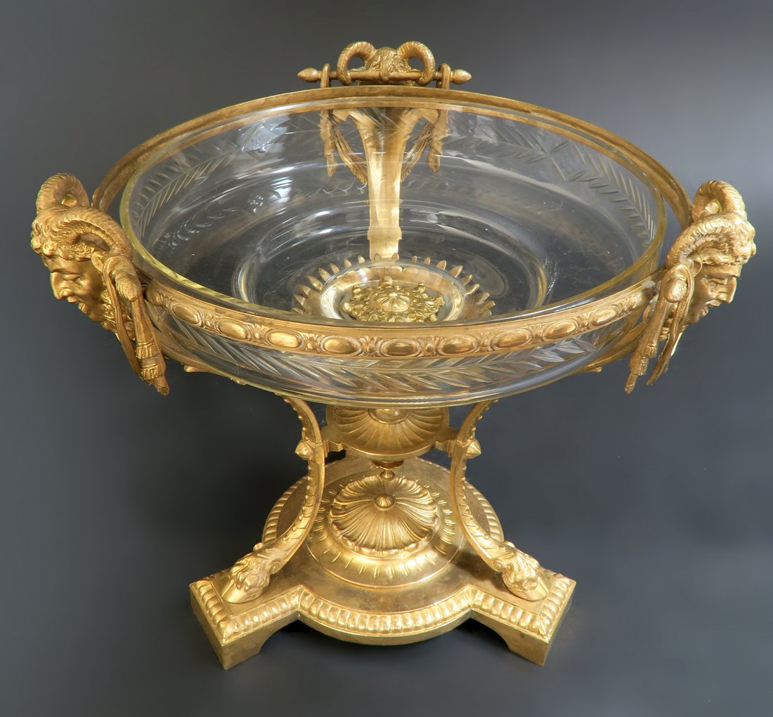 19th C. Bronze & Baccarat Crystal Figural Centerpiece (1 of 4)