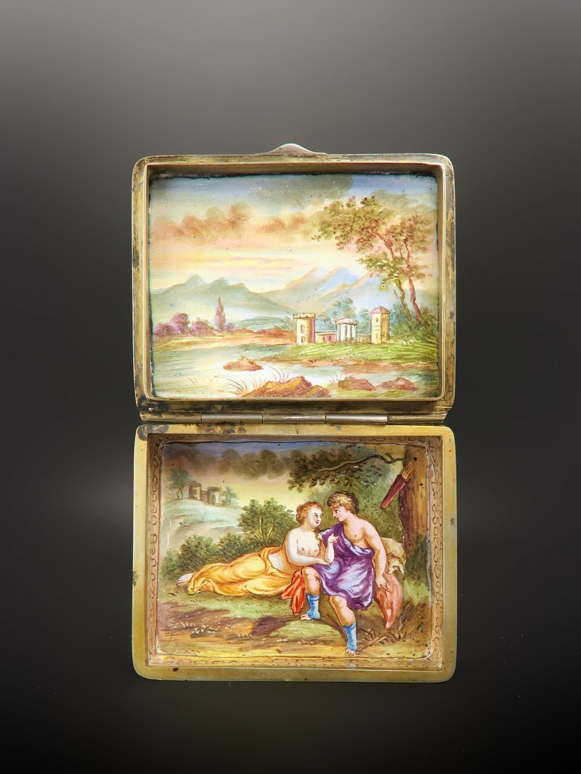 19th C. Viennese Enamel on Silver Miniature box (1 of 5)
