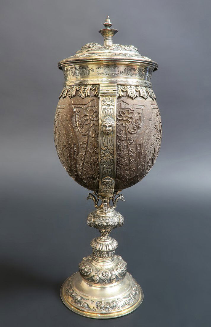 Edward VII Sterling Silver Coconut Covered Cup (1 of 9)