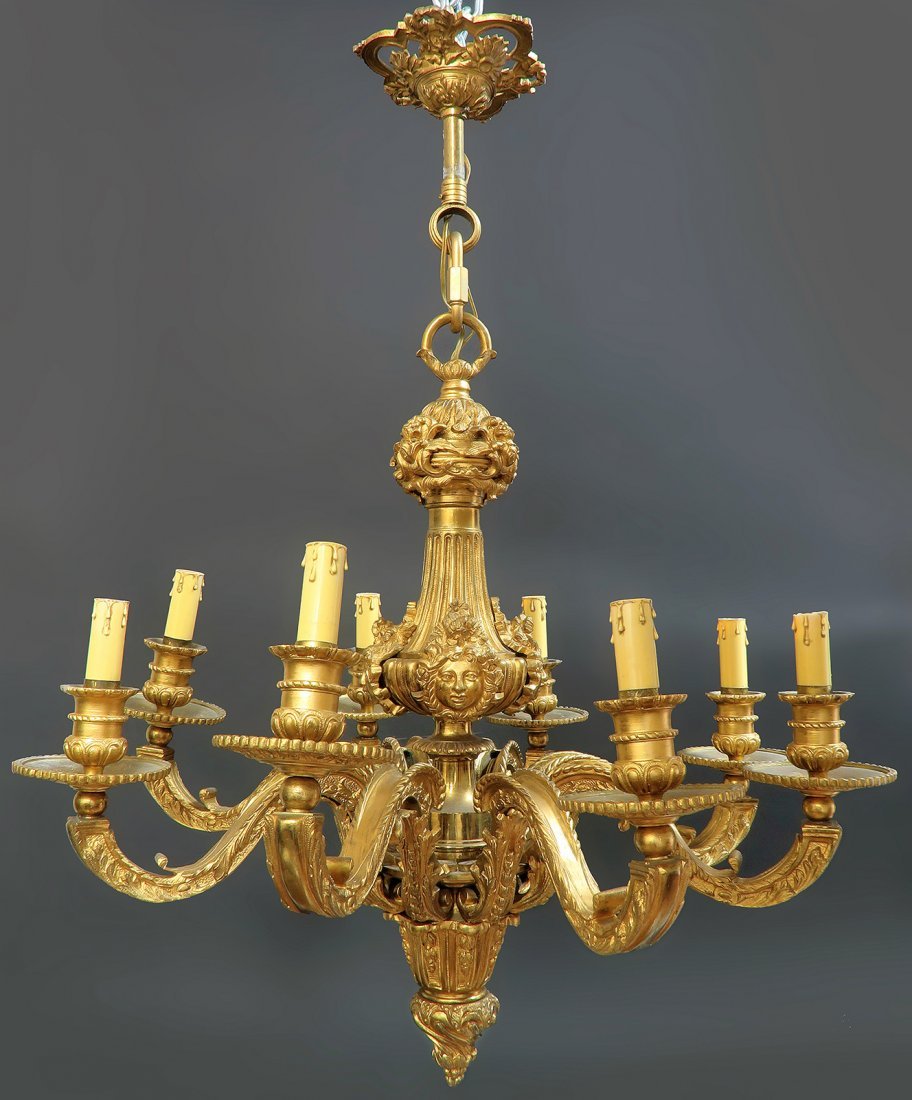 19th C French Bronze Figural Chandelier (1 of 4)