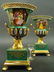 Pair of Hand Painted Paris Porcelain Urns - 3
