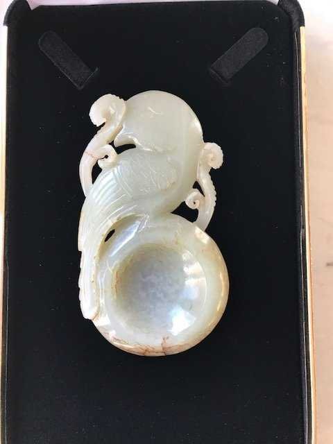 Chinese Antique Carved Jade Parrot (1 of 2)