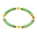 18K over Sterling Silver 7" Green Jade Bracelet