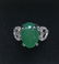 Burmese Green Jade and 925 Sterling Silver Ring