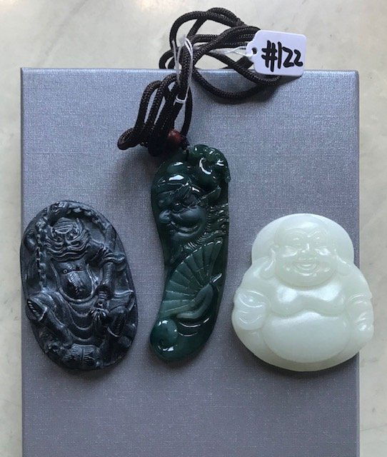 Three Asian Carved Jade Pendants (1 of 2)