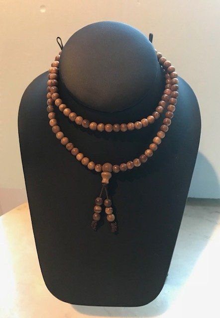A String of 108 Wood/natural seeds Prayer Beads with Amber Beads (1 of 1)