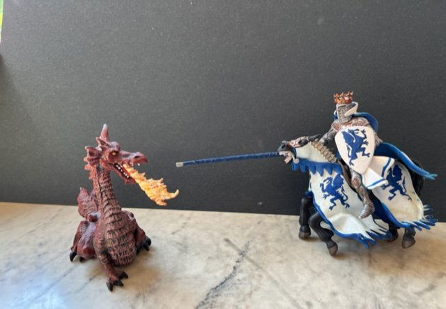 Good Defeats Evil-St. George Slaying a Dragon Toy Statues (1 of 2)