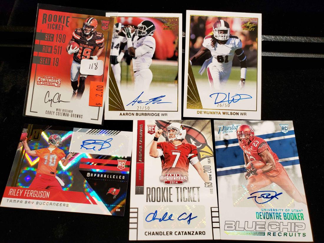 LOT OF NFL FOOTBALL AUTOGRAPHED CARDS (1 of 1)