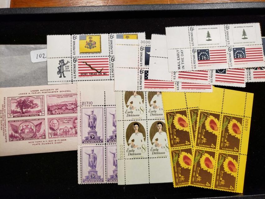 UNITED STATES MINT POSTAGE STAMPS PLATE BLOCK LOT (1 of 1)