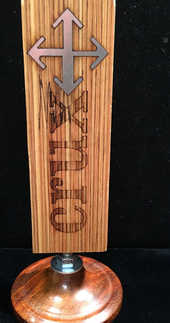 CRUX BEER WOODEN BEER TAP PULL HANDLE (1 of 3)
