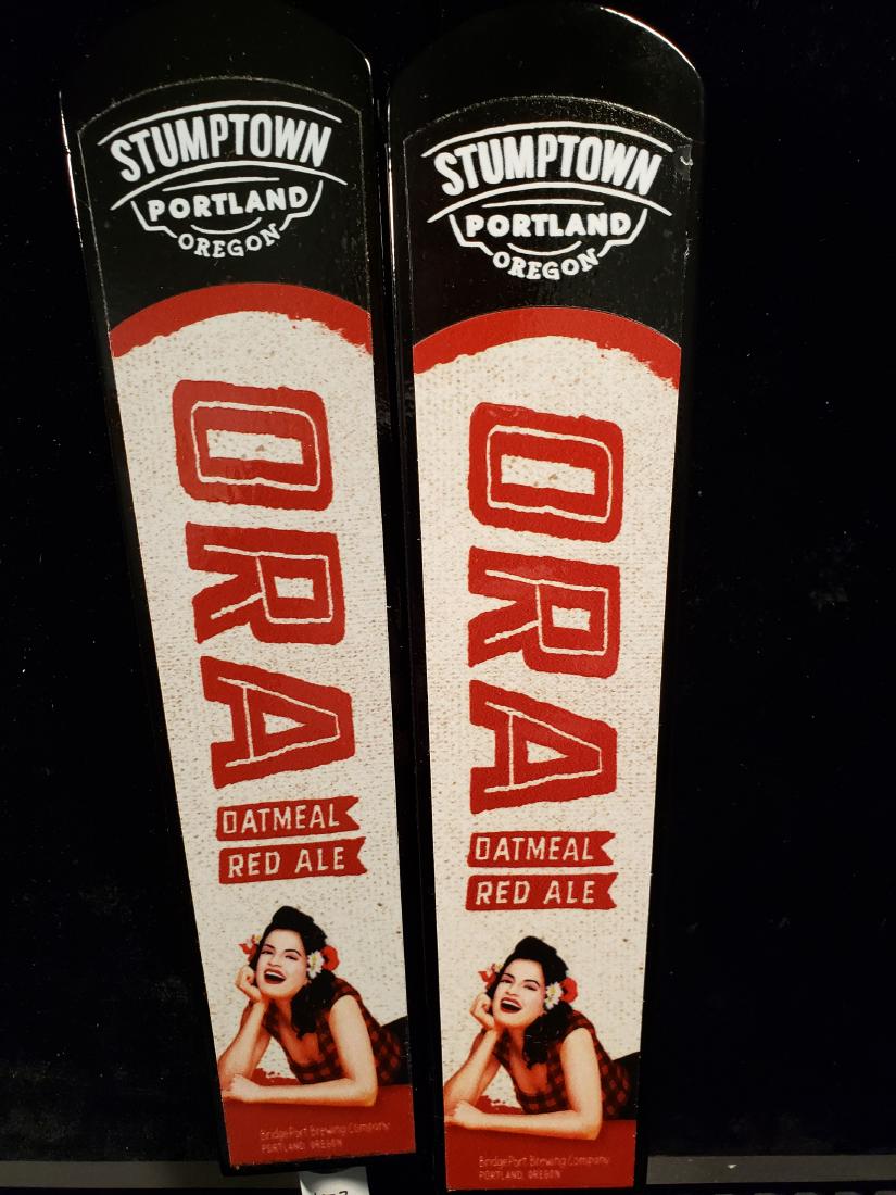 BRIDGEPORT BREWERY ALL WOOD OATMEAL RED ALE RED BEER: BRIDGEPORT BREWRY PORTLAND OREGON ESTABLISHED IN 1984 AND CLOSED FOREVEVER IN MARCH 2019. THESE RETIRED TAPS ARE BEING GOBBLED UP BY COLLECTORS AND RUMORS OF A SHINER BUYOUT ALSO HAVE COLLETORS SCRAMB