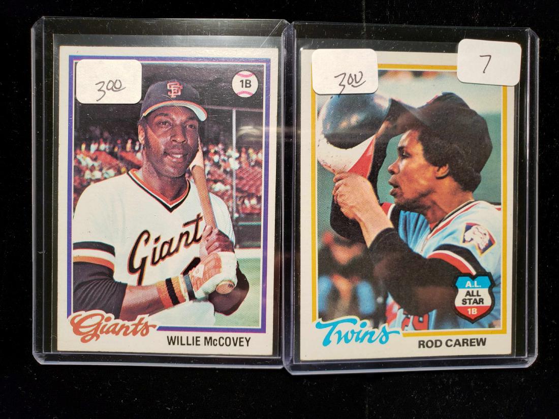 VINTAGE 1978 TOPPS HALL OF FAME BASEBALL CARD MINT: 1978 TOPPS ROD CAREW AND WILLIE MCCOVEY BOTH NEAR MINT OR BETTER