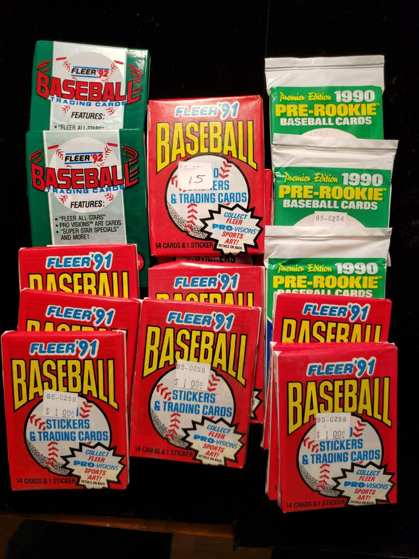 VINTAGE UNOPENED BASEBALL WAX PACK LOT (1 of 1)