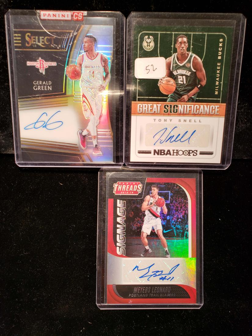 LOT OF 3 NBA STARS SIGNATURE CARDS (1 of 1)