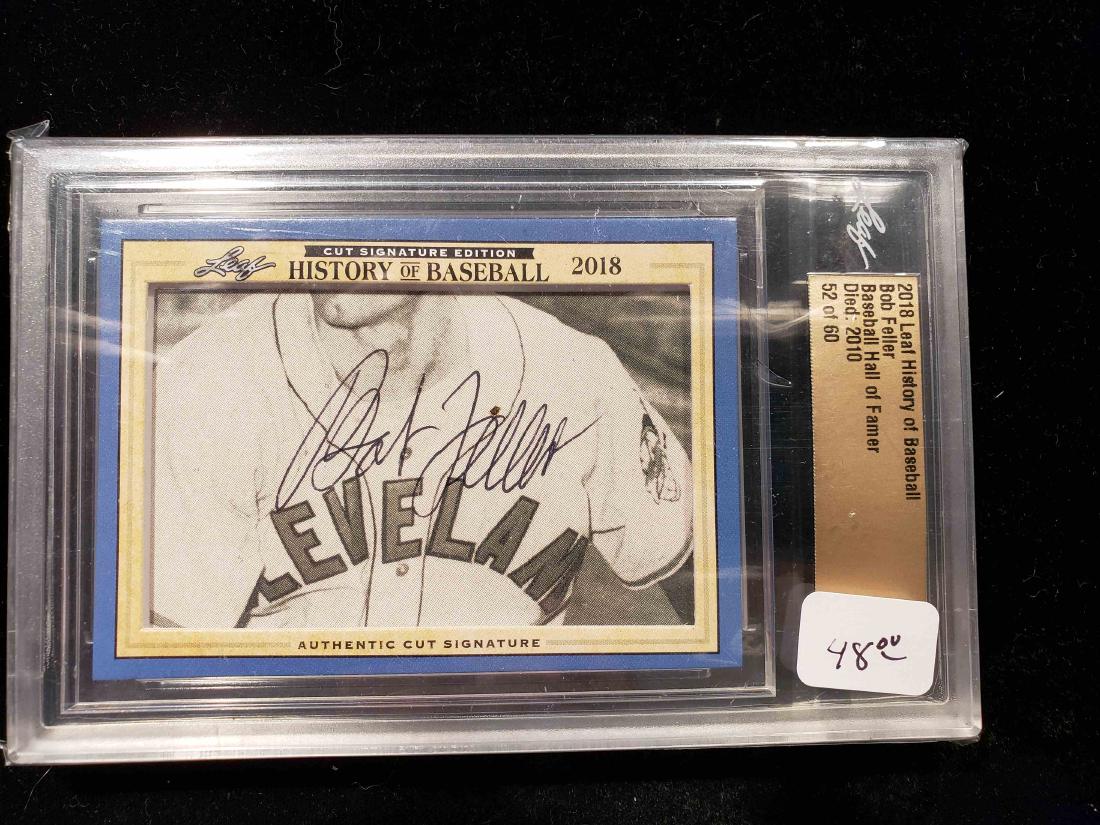 BOB FELLER BASEBALL LEGEND AND HALL OF FAMER LEAF CUT (1 of 1)