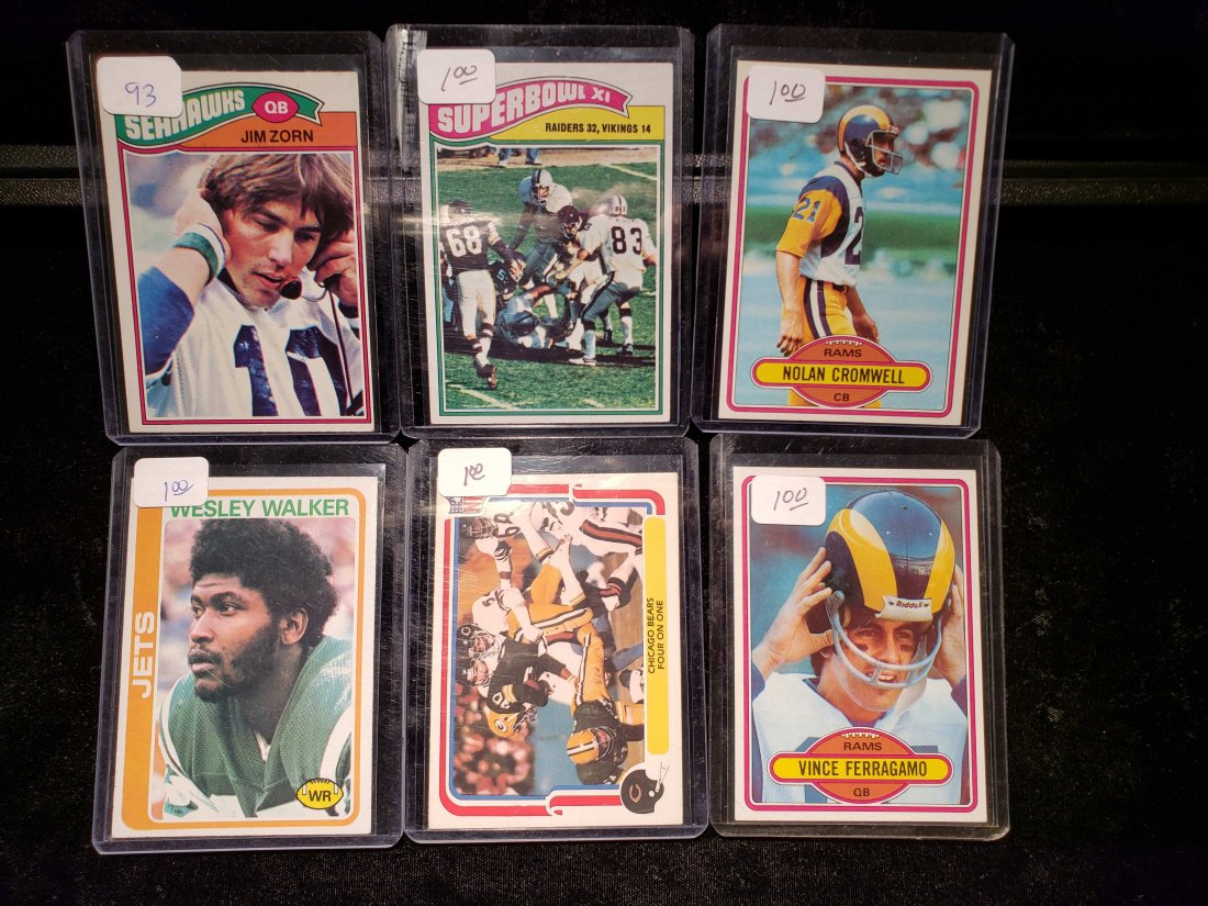 LOT OF 6 VINTAGE NFL FOOTBALL CARDS STARS AND HOF (1 of 1)
