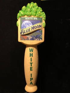 BLUE MOON WHITE IPA BEER TAP PULL HANDLE: BEER TAP PULL HANDLE BLU MOON WHITE IPA KEGORATOR, MAN CAVE DECORATION BAR TAP HANDLE