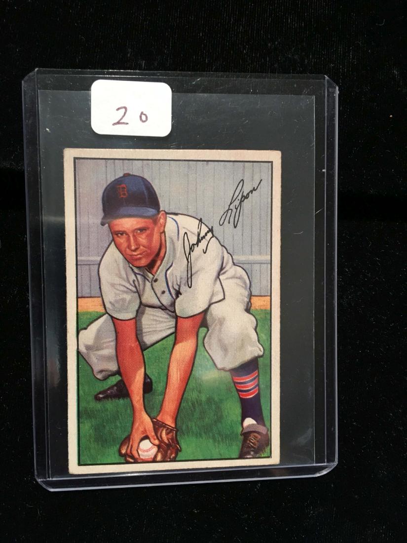 VINTAGE BASEBALL CARDS 1952 BOWMAN BASEBALL: CARD #163 JOHNNY LIPON DETROIT TIGERS