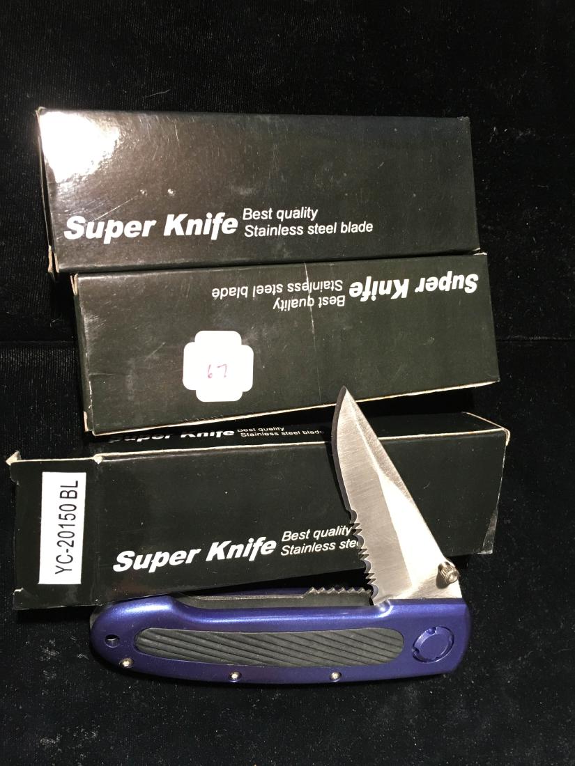 LOT OF 3 NEW POCKET KNIVES WITH BELT CLIP NIB (1 of 1)