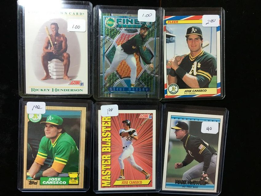 BASEBALL CARD COLLECTION OAKLAND A: BASH BROTHERS JOSE CANSECO ROOKIE CUP, MARK MCGWIRE