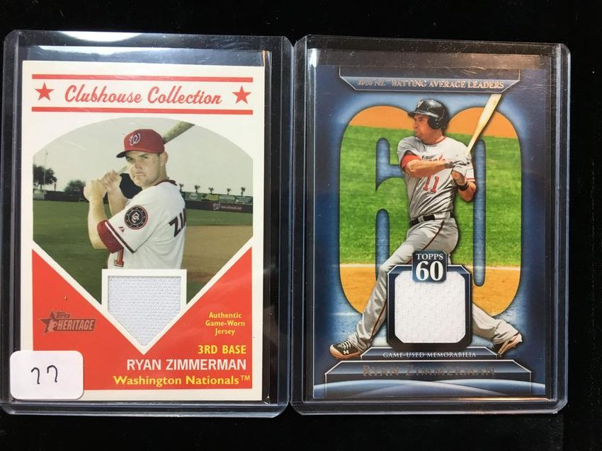 RYAN ZIMMERMAN WASHINGTON NATS JERSEY CARD LOT (1 of 1)