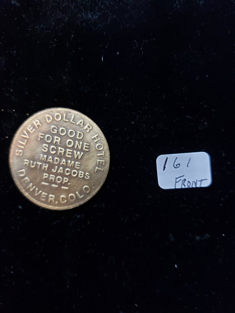 SOLID BRASS BROTHEL TRADE TOKEN SILVER DOLLAR HOTEL (1 of 2)