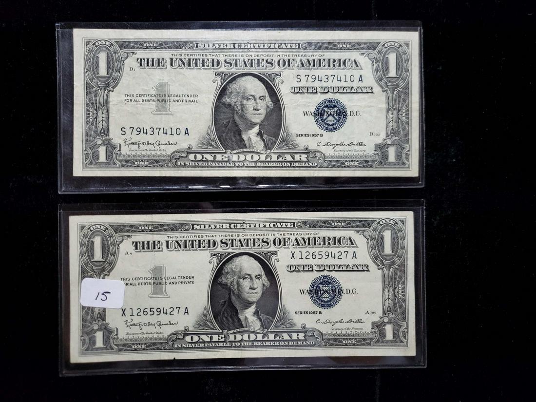 UNITED STATES CURRENCY LOT 1957 B SERIES SILVER (1 of 1)