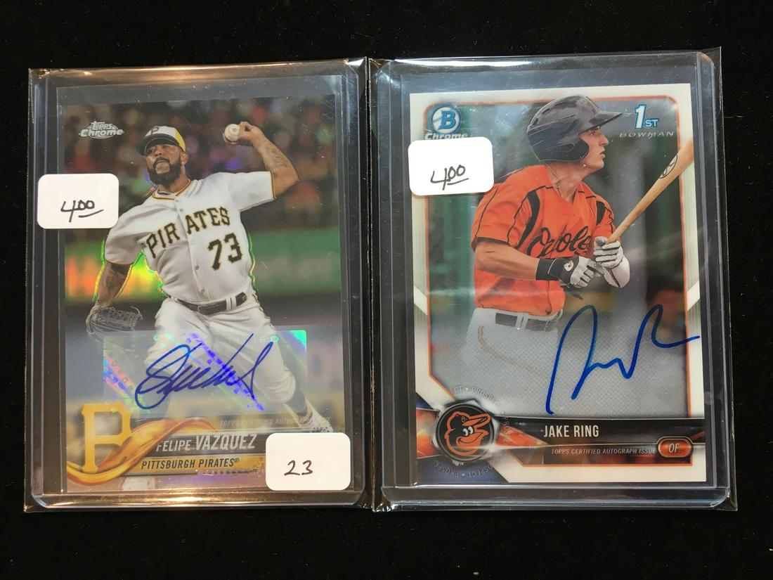 BASEBALL ROOKIE PROSPECTS AUTOGRAPHED CARD LOT (1 of 1)