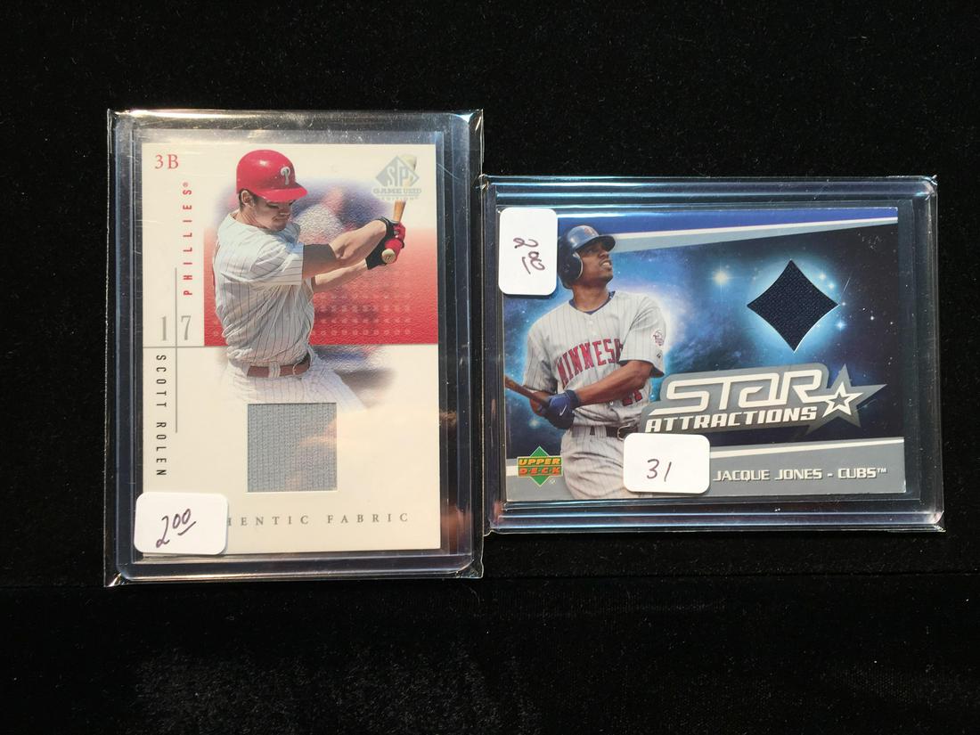 BASEBALL MEMORABILIA CARD COLLECTION 2 GAME USED RELICS (1 of 1)