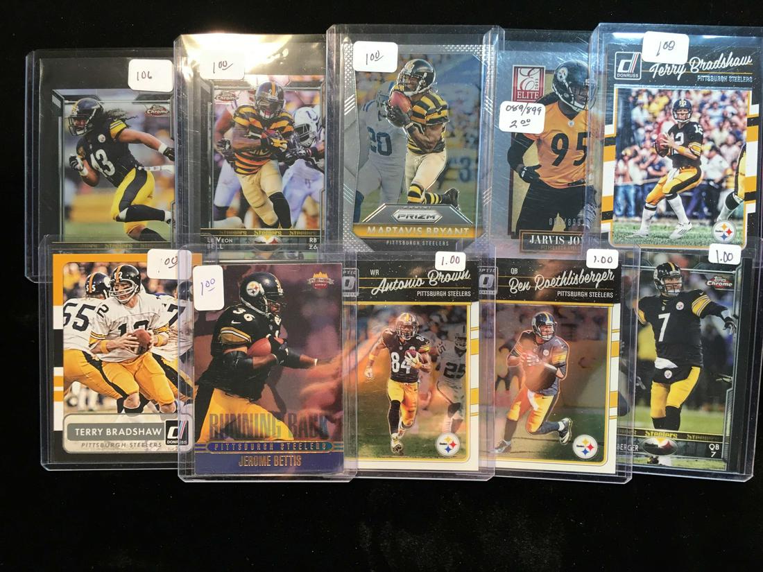 LOT OF 10 PITTSBURGH STEELERS FOOTBALL TRADING CARDS (1 of 1)