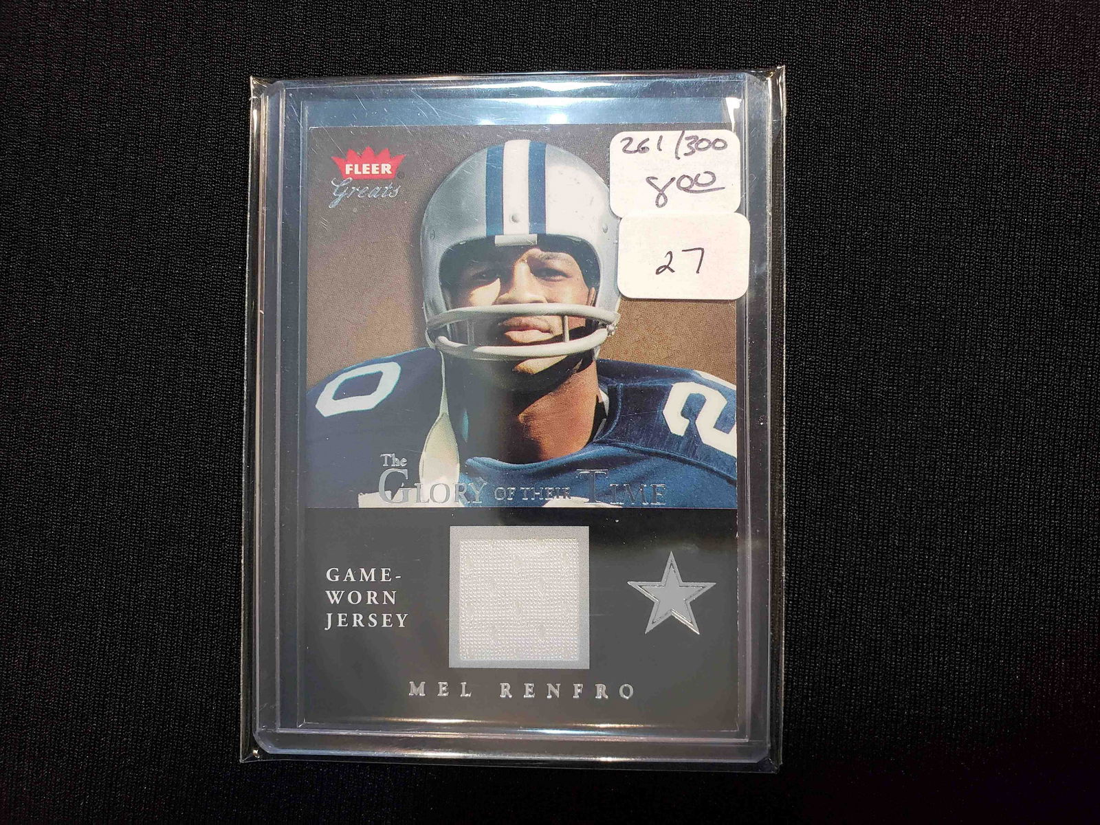 FLEER GREATS GAME WORN JERSEY SWATCH MEL RENFRO (1 of 1)