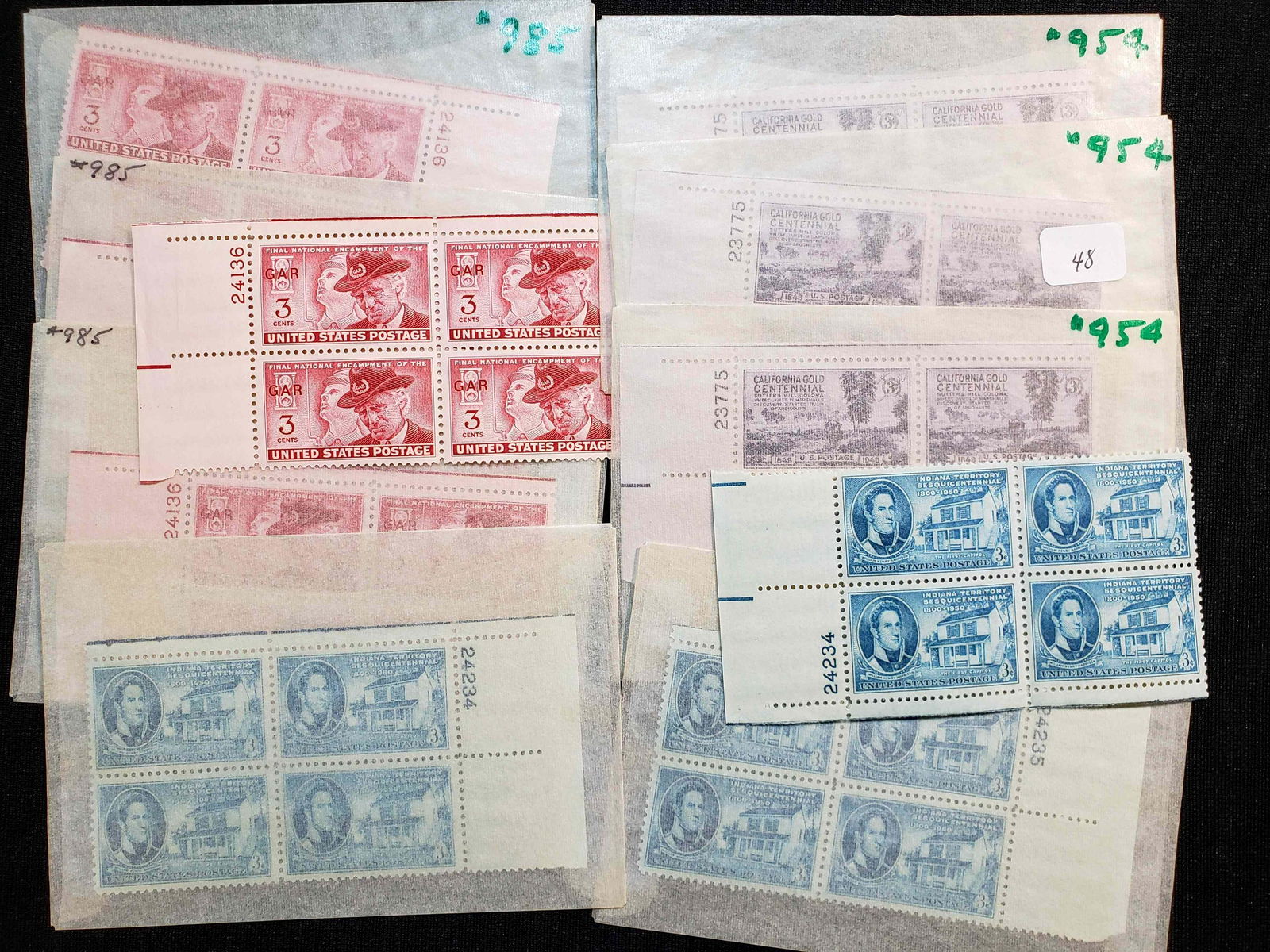 UNITED STATES POSTAGE STAMP COLLECTION (10) MINT PLATE (1 of 1)