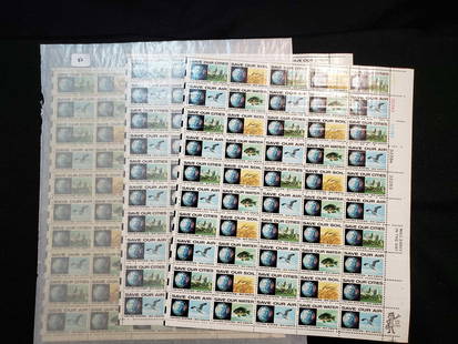 US MINT POSTAGE STAMPS FULL MINT STAMP SHEET: WINNER WILL GET 3 TOTAL SHEETS Full mint SHEETS of 50 #1410-13 ANTI Pollution Conserve Mint NH OG